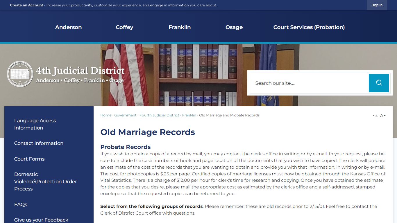 Old Marriage Records | Franklin County, KS - Official Website